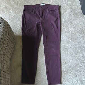 LOFT Women's Skinny Jeans in Deep Burgundy